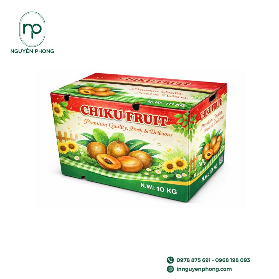 In thùng carton đựng hồng xiêm 